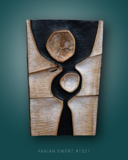 Wall Sculpture #1521 by Fabian Ewert, Limewood ad Acrylic Paint